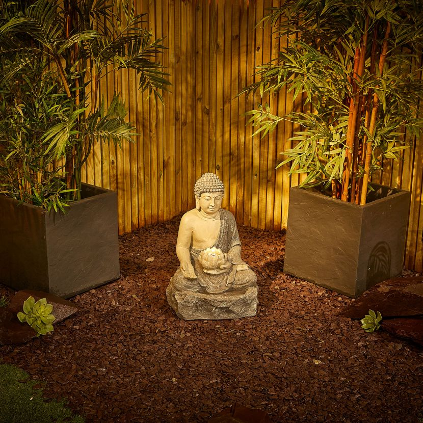 Alena Water Feature with Lights, White Stores